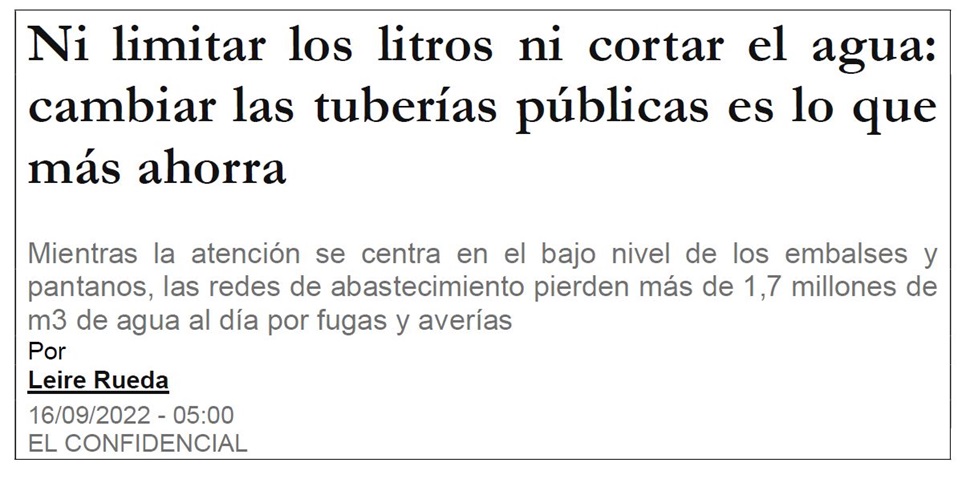 Perdida de agua en España